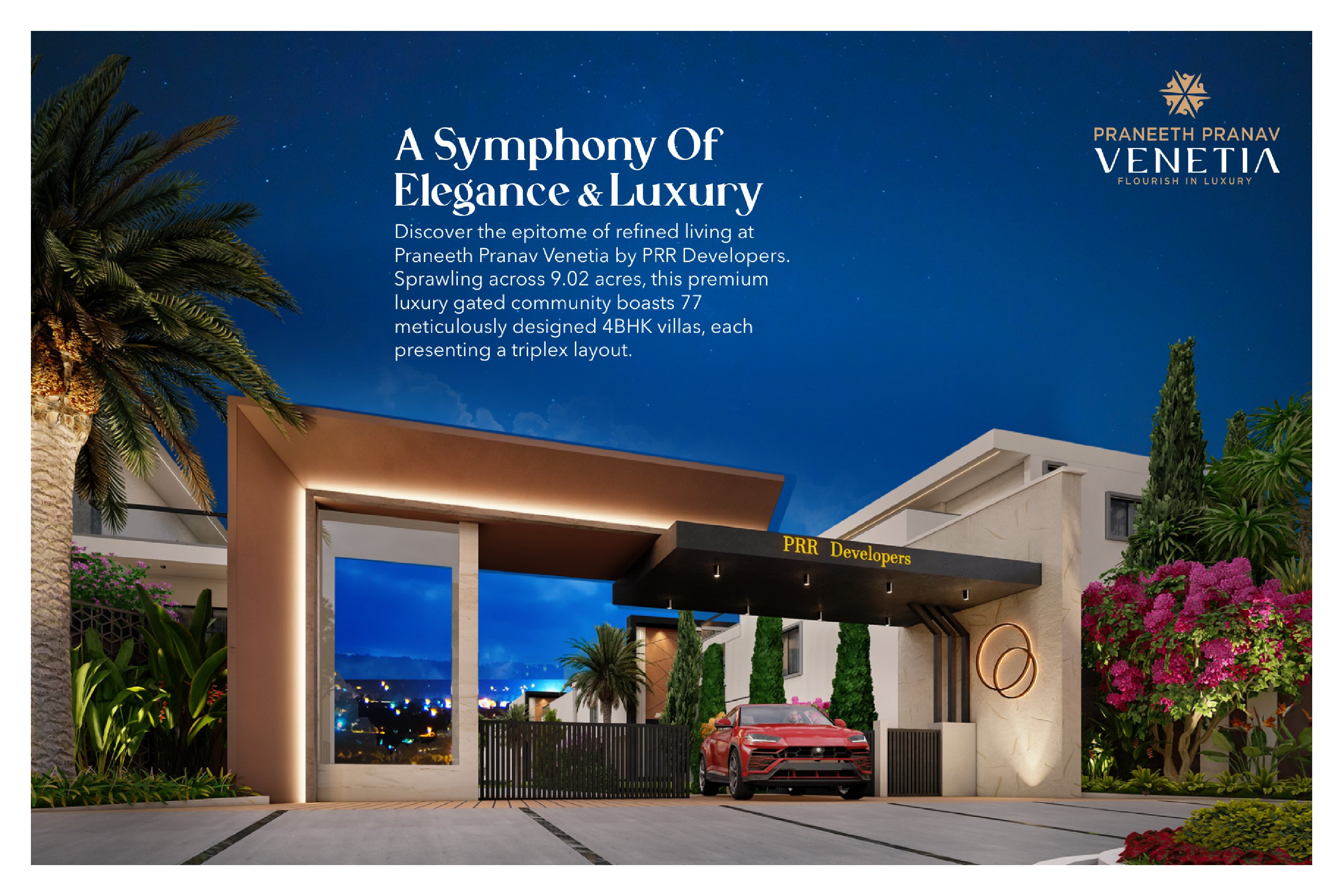 Buy Praneeth Pranav Venetia in Mokila, Hyderabad | Direct Builder Price & Booking - Arthera Apex Buy Praneeth Pranav Venetia Villas in Mokila, Hyderabad Hyderabad - Photo 1 | Book Site Visit