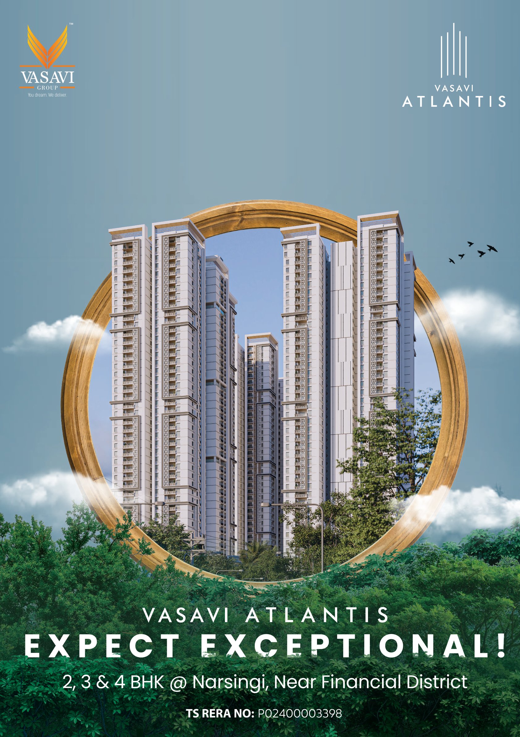Buy Vasavi Atlantis Luxury Flats in Narsingi, Hyderabad Hyderabad - Photo 1 | Book Site Visit